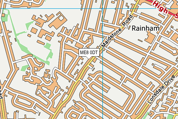 ME8 0DT map - OS VectorMap District (Ordnance Survey)