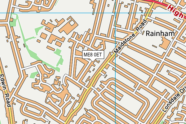 ME8 0ET map - OS VectorMap District (Ordnance Survey)