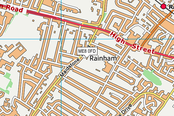 ME8 0FD map - OS VectorMap District (Ordnance Survey)