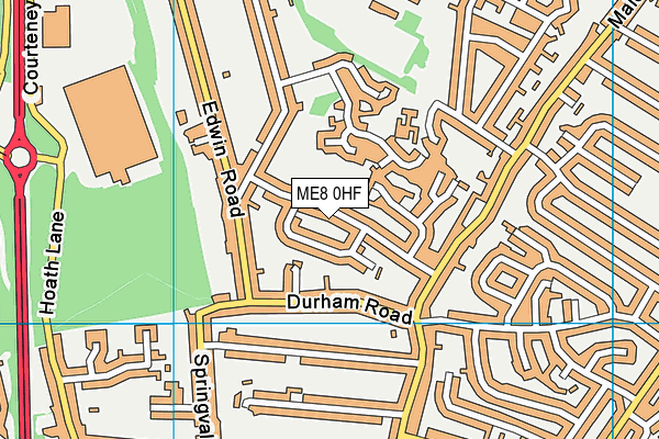 ME8 0HF map - OS VectorMap District (Ordnance Survey)
