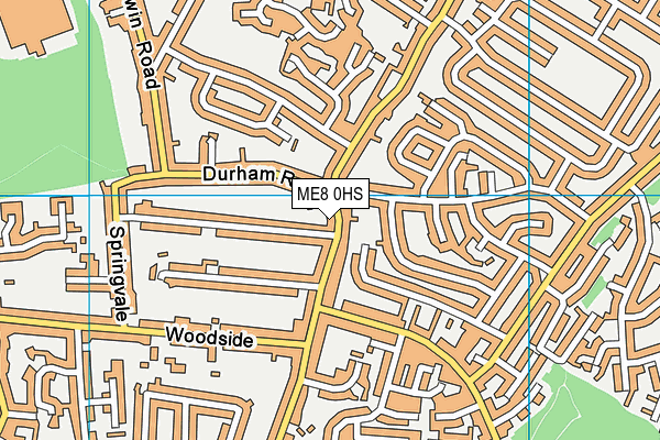 ME8 0HS map - OS VectorMap District (Ordnance Survey)