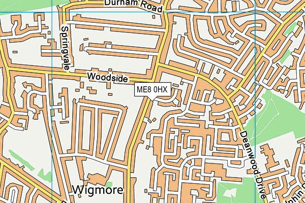 ME8 0HX map - OS VectorMap District (Ordnance Survey)