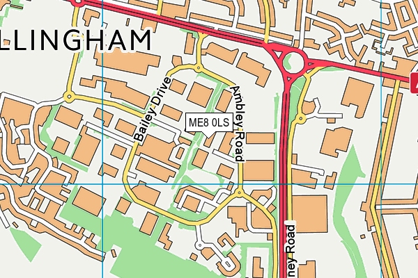 ME8 0LS map - OS VectorMap District (Ordnance Survey)