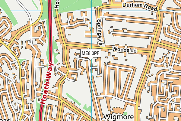 ME8 0PF map - OS VectorMap District (Ordnance Survey)