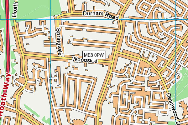 ME8 0PW map - OS VectorMap District (Ordnance Survey)