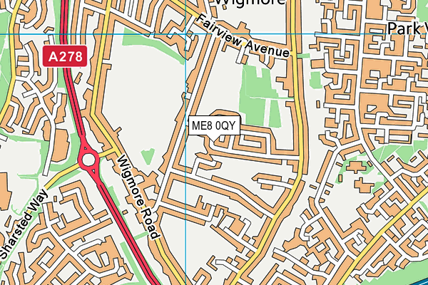 ME8 0QY map - OS VectorMap District (Ordnance Survey)