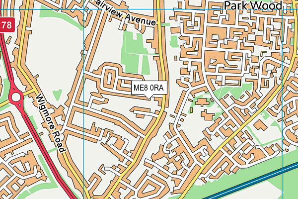 ME8 0RA map - OS VectorMap District (Ordnance Survey)