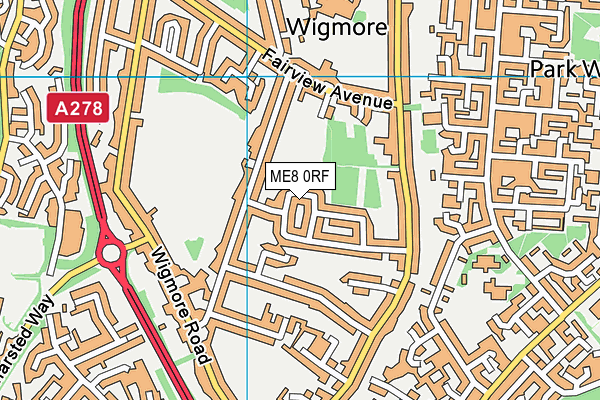 ME8 0RF map - OS VectorMap District (Ordnance Survey)