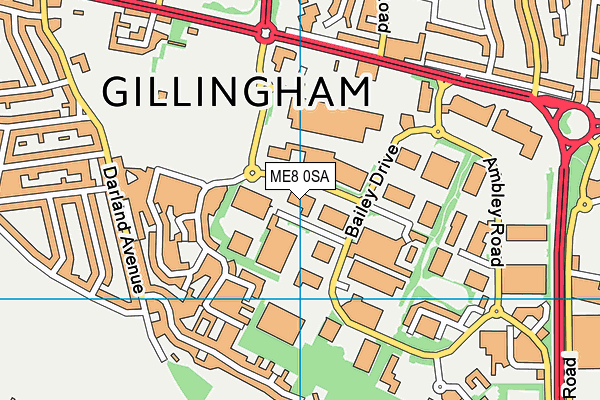 ME8 0SA map - OS VectorMap District (Ordnance Survey)