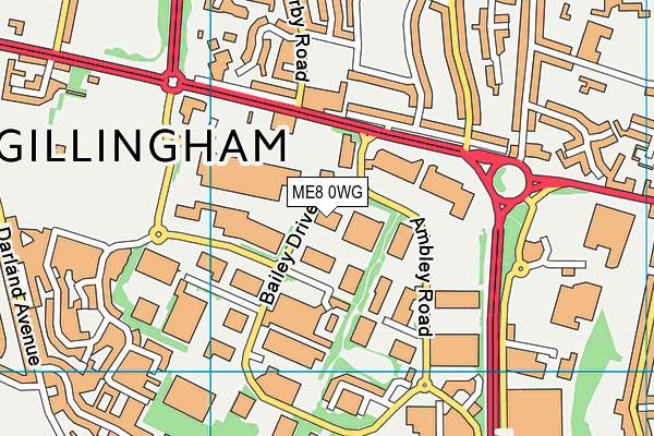 ME8 0WG map - OS VectorMap District (Ordnance Survey)