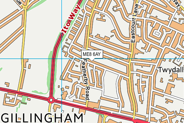 ME8 6AY map - OS VectorMap District (Ordnance Survey)