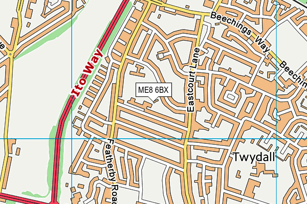 ME8 6BX map - OS VectorMap District (Ordnance Survey)