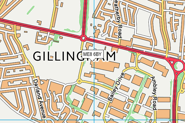 Roko Health Club (Gillingham) map (ME8 6BY) - OS VectorMap District (Ordnance Survey)