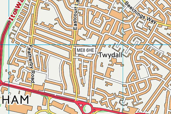 ME8 6HE map - OS VectorMap District (Ordnance Survey)