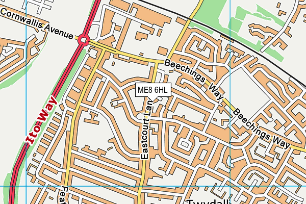 ME8 6HL map - OS VectorMap District (Ordnance Survey)