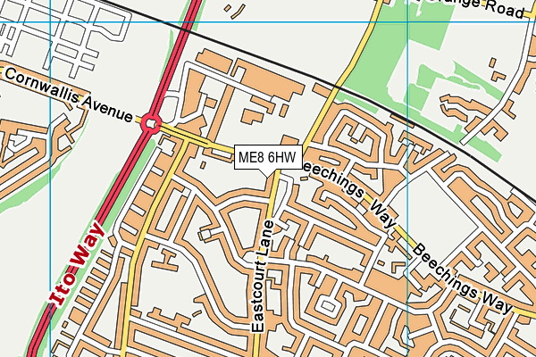 ME8 6HW map - OS VectorMap District (Ordnance Survey)