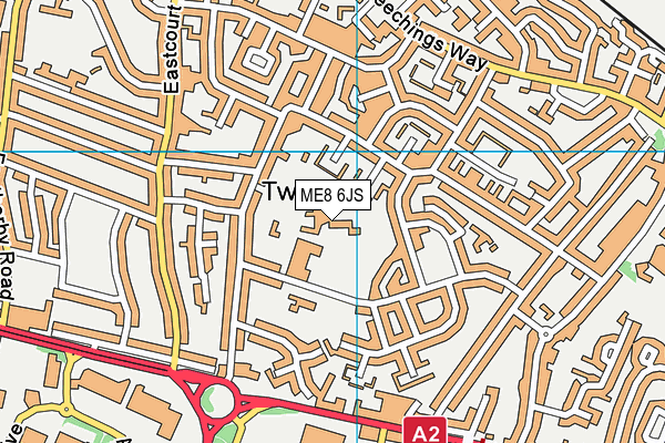 Twydall Primary School map (ME8 6JS) - OS VectorMap District (Ordnance Survey)