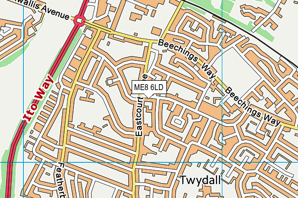 ME8 6LD map - OS VectorMap District (Ordnance Survey)