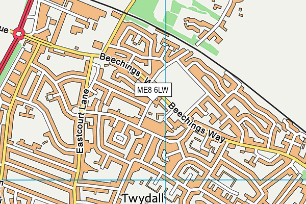 ME8 6LW map - OS VectorMap District (Ordnance Survey)