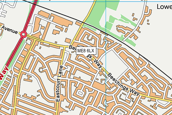 ME8 6LX map - OS VectorMap District (Ordnance Survey)