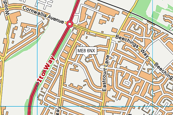 ME8 6NX map - OS VectorMap District (Ordnance Survey)