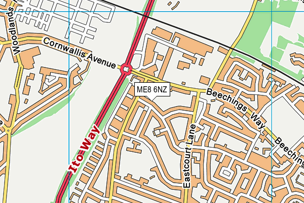 ME8 6NZ map - OS VectorMap District (Ordnance Survey)