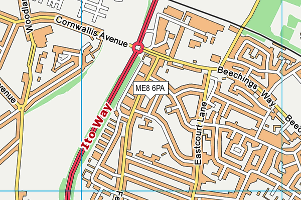 ME8 6PA map - OS VectorMap District (Ordnance Survey)