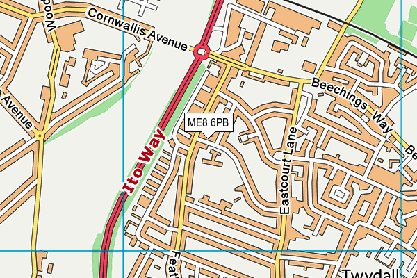 ME8 6PB map - OS VectorMap District (Ordnance Survey)