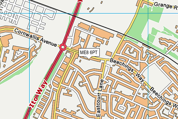 ME8 6PT map - OS VectorMap District (Ordnance Survey)