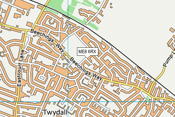 ME8 6RX map - OS VectorMap District (Ordnance Survey)