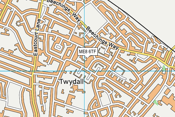 ME8 6TF map - OS VectorMap District (Ordnance Survey)