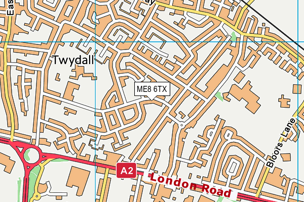 ME8 6TX map - OS VectorMap District (Ordnance Survey)