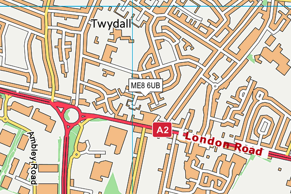 ME8 6UB map - OS VectorMap District (Ordnance Survey)