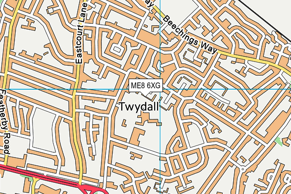 ME8 6XG map - OS VectorMap District (Ordnance Survey)