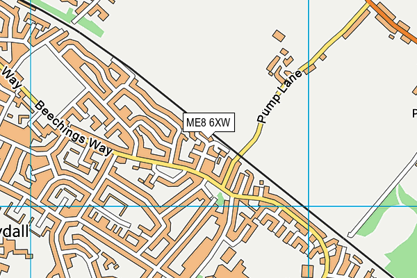 ME8 6XW map - OS VectorMap District (Ordnance Survey)