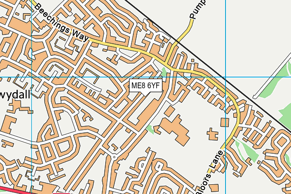 ME8 6YF map - OS VectorMap District (Ordnance Survey)