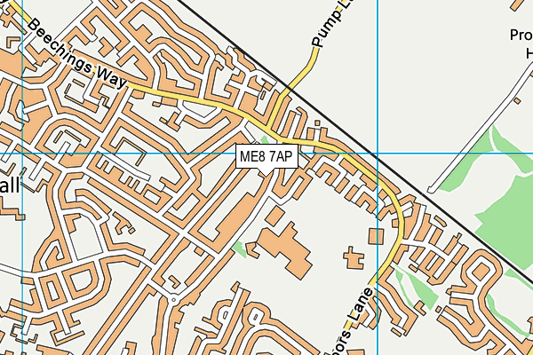 ME8 7AP map - OS VectorMap District (Ordnance Survey)