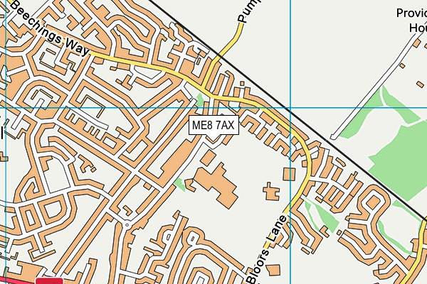 ME8 7AX map - OS VectorMap District (Ordnance Survey)