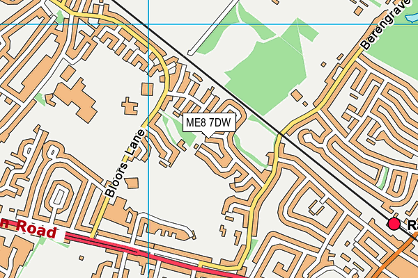 ME8 7DW map - OS VectorMap District (Ordnance Survey)