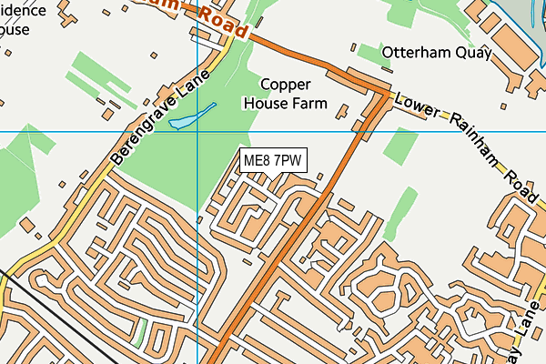 ME8 7PW map - OS VectorMap District (Ordnance Survey)