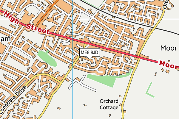 ME8 8JD map - OS VectorMap District (Ordnance Survey)