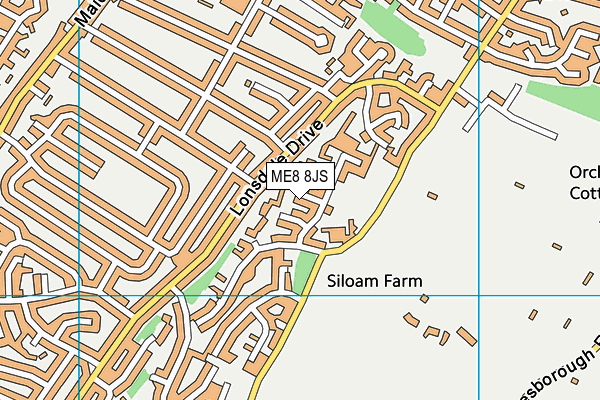 ME8 8JS map - OS VectorMap District (Ordnance Survey)