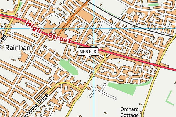 ME8 8JX map - OS VectorMap District (Ordnance Survey)