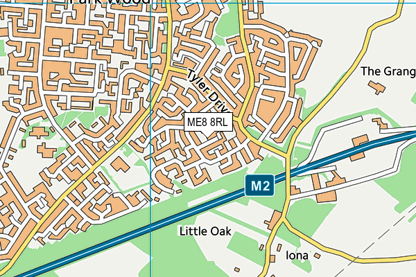 ME8 8RL map - OS VectorMap District (Ordnance Survey)