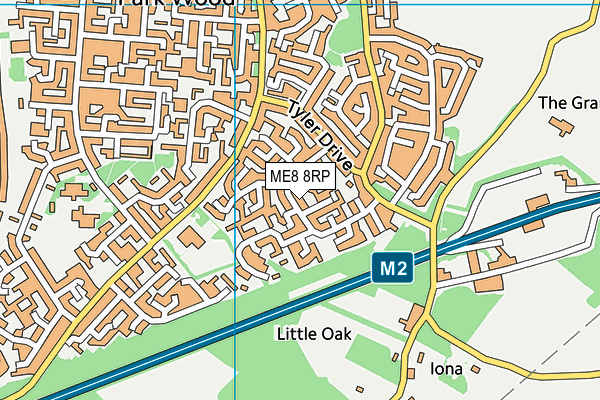 ME8 8RP map - OS VectorMap District (Ordnance Survey)