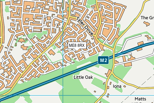 ME8 8RX map - OS VectorMap District (Ordnance Survey)