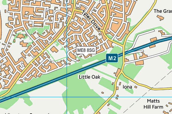 ME8 8SG map - OS VectorMap District (Ordnance Survey)
