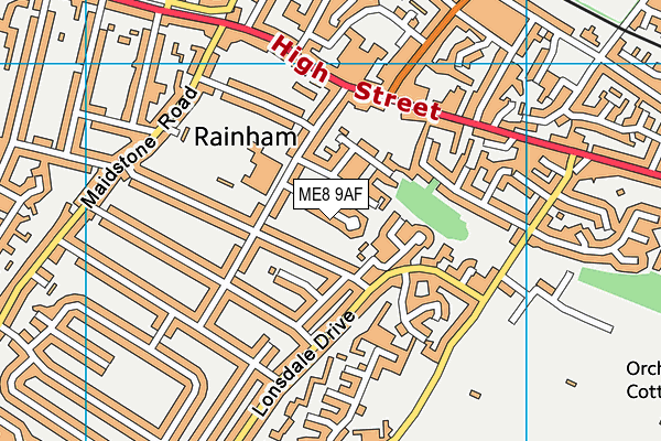 ME8 9AF map - OS VectorMap District (Ordnance Survey)