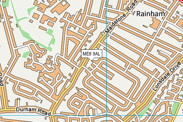 ME8 9AL map - OS VectorMap District (Ordnance Survey)