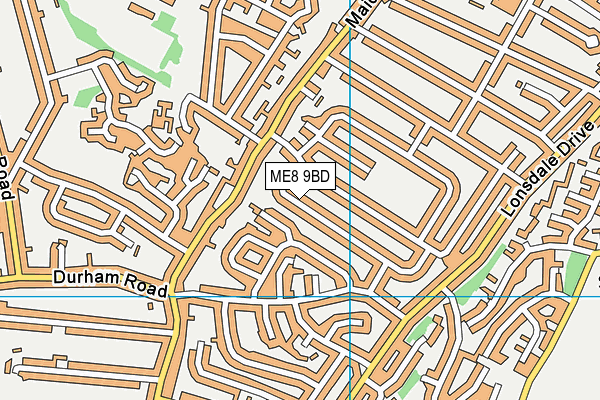 ME8 9BD map - OS VectorMap District (Ordnance Survey)